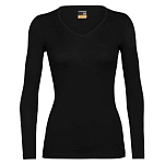 Icebreaker 104379037xl Базовый слой с длинным рукавом 200 Oasis V Neck Merino Black 30x25x3