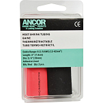Ancor 639-307602 Marine Grade Термоусадочная трубка с клеевой подкладкой Черный Black / Red 2.54 x 7.62 cm 