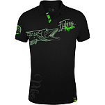Hotspot design 010200603 Поло с короткими рукавами Fishing Mania Pike Черный Black L