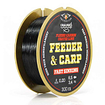 Cralusso 33905118 Feeder&Carp Coated Fast Sinking 150 m Монофиламент Black 0.180 mm