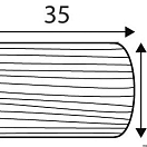 Teak hand/guardrail profile 71.034.00