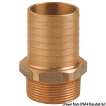 Portagomma maschio in bronzo 1".1/2 x 38