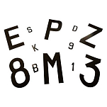Euromarine 071133 Y Пластиковые наклейки с буквами Белая Black 70 mm