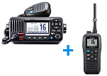 ICOM Комплект морской УКВ IC-M423 и портативная радиостанция IC-M25 / черный