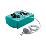 Жёсткий водяной бак Can-SB 01.2980 39л 550х390х290мм душ со шлангом Ø38мм с насосом 12В 2А 2,8бар 4л/мин Ø10мм для пресной воды из полиэтилена зеленый