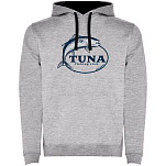 Kruskis SU1067015802C065 Толстовка с капюшоном Tuna Fishing Club Two-Colour Серый Heather Grey / Black S