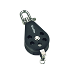 Barton marine 7803131 385kg 10 mm Одинарный поворотный шкив с канатной опорой Black 45 x 122 mm 