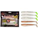 Quantum fishing 3565101 Q-Paddler Power Packs Clear Water Mix 100 Mm Серый Salt&Pepper Uv-Tail / Sand Goby