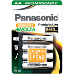 Panasonic P6E/4B2450 1x4 NiMH Mignon AA 2450mAh Аккумуляторы Evolta Белая