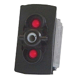 Pros 10418249 Button On-Off-On Черный  Red (24V DC) Double Pole 