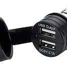 Двойная розетка USB с влагозащитным колпачком 2.1А 12-24В, Osculati 14.517.15