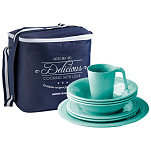 Набор посуды на 4 человека Marine Business Harmony 38145 16 предметов из бирюзового меламина в сумке