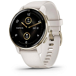 Garmin 010-02496-12 Venu 2 Plus Часы Белая  Beige / Light Gold