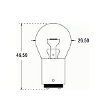 Euromarine OBT121970 BA15D 12V 15W 26x46 mm Груша Луковица 2 единицы Clear / Grey