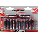 Ansmann 1512-0014 LR06 Promo Blister Щелочные батареи типа АА 12 Бесцветный Black / Red