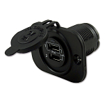Talamex 14504071 USB Розетка Двойная 3.4A с участием Промывать Рамка Черный Black