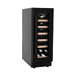 Винный шкаф компрессорный встраиваемый Libhof Connoisseur CX-19 Black 295х585х820мм на 19 бутылок черный с белой подсветкой под столешницу с угольным фильтром