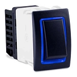 Sierra 11-RK40660B Тумблер Halo DPST RK40660 с синей подсветкой Black / White