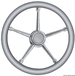 A soft polyurethane steering wheel grey/SS 350 mm, 45.135.02