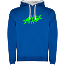 Купить Kruskis SU1067060501K028 Толстовка с капюшоном Fishbones Two-Colour Голубой Royal Blue / White 3XL 7ft.ru в интернет магазине Семь Футов