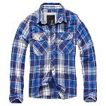 Brandit 4002-8-4XL Рубашка с длинным рукавом Check Белая Navy 4XL