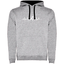 Купить Kruskis SU1067065802S175 Толстовка с капюшоном Fishing Heartbeat Two-Colour Серый Heather Grey / Black 3XL 7ft.ru в интернет магазине Семь Футов