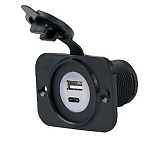 Oem marine mrc12vdusbac Водонепроницаемый разъем USB и USB-C Black 12x10x10