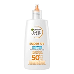 Garnier 1175154 Солнцезащитный флюид для лица Ambre Solaire Super UV Hydrating Face Fluid SPF 50+ 40ml White 13x10x5
