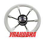 Рулевое колесо LEADER PLAST белый обод серебряные спицы д. 330 мм (упаковка из 6 шт.) Volanti Luisi VN8330-08_pkg_6