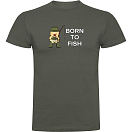 Купить Kruskis CA65500138K150 Футболка с коротким рукавом Born To Fish Зеленый Dark Army Green S 7ft.ru в интернет магазине Семь Футов