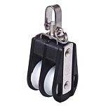 Talamex 65433510 Двойной блок Hye со стандартным поворотным ушком Black / White 10 mm