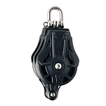 Wichard p18165 Двойной вертлюжный блок со шкентелем 10 mm Black 8x8x14 45 mm