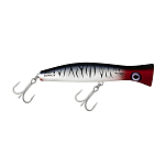 Поппер Halco Roosta Popper 195 Haymaker KO RP195-HR49 Chrome Tiger 195мм 128гр 2 тройных крючка Mustad 5/0