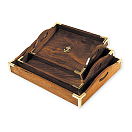 Купить Набор из трех подносов Foresti & Suardi PLAT007 из дерева и латуни 7ft.ru в интернет магазине Семь Футов