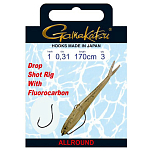 Gamakatsu 140303-00200-00026-00 Booklet Dropshot Worm39 Связанные Крючки 0.260 мм Черный NS Black 2 