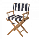 ARC REGISSEUR Складной стул из тикового дерева/темно-синий - белый/промасленный