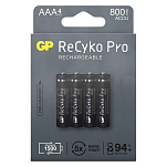 Gp batteries 12585AAAHCB-C4 ReCyko ReCyko NiMH AAA/MicrReCyko 800mAh Pro Аккумуляторы Черный Black
