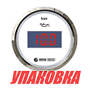 Указатель давления масла цифровой 0-5 бар, белый циферблат, нержавеющий ободок, д. 52 мм, Marine Rocket (упаковка из 10 шт.) PGD0005WSMR_pkg_10