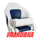 Кресло с болстером Delux Sport Flip Up, обивка белый/синий винил (упаковка из 4 шт.) Marine Rocket MR10401_pkg_4