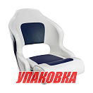 Кресло с болстером Delux Sport Flip Up, обивка белый/синий винил (упаковка из 4 шт.) Marine Rocket 12182WB-MR_pkg_4