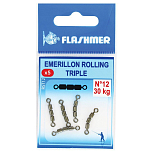 Flashmer RST24 Rolling Triple Вертлюги Коричневый Brown 24 