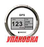 GPS-спидометр электронный, белый циферблат, нержавеющий ободок, выносная антенна, д. 85 мм, Marine Rocket (упаковка из 8 шт.) SMDGPS001WSMR_pkg_8