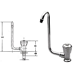 Одновентильный кран для холодной воды 13/S 13 мм излив справа