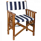 ARC СТУЛ ДИРЕКТОРА Складной стул из тикового дерева/темно-сине-белый