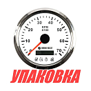 Тахометр 0-7000 об/мин с аварийной сигнализацией делитель 1-10, белый циферблат, нержавеющий ободок, Marine Rocket (упаковка из 30 шт.) TM7001WSMR_pkg_30