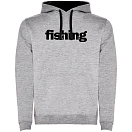 Купить Kruskis SU1067025802S286 Толстовка с капюшоном Word Fishing Two-Colour Серый Heather Grey / Black M 7ft.ru в интернет магазине Семь Футов