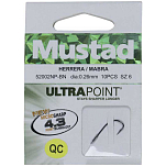 Mustad 28515 Herrera 52002NP-BN Крюк Серебристый Black Nickel (10 Hooks) 6 
