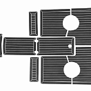Комплект палубного покрытия для Феникс 510BR, тик черный, с обкладкой, Marine Rocket teak_510br_black_2