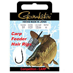 Gamakatsu 140306-00800-00022-00 Booklet Carp Hair 3310Б Палатка Крюк 0.220 Mm Черный Bronze 8