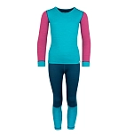 Trollkids 644-123-128 Набор базовых слоев Merino II Dark Turquoise / Bright Berry / Madeira Blue 25x15x10 7-8 Years